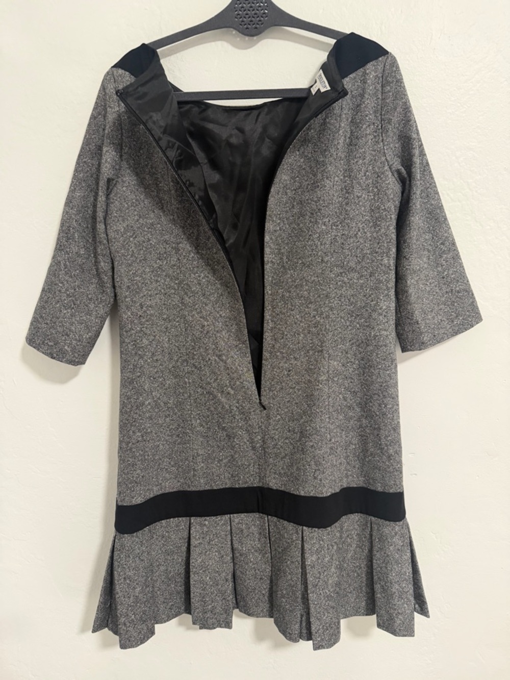 Pendleton Vintage Wool Silk Blend Dress Size 12 Gray Pleated Made USA - Picture 6 of 8